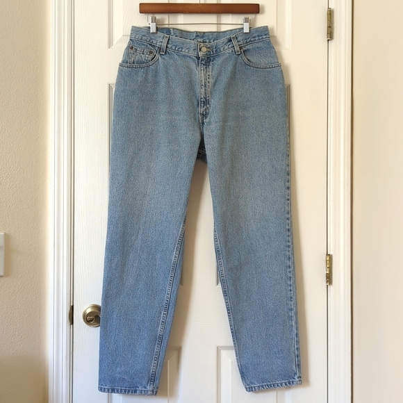 Levi's Y2K Vintage 550 Medium Wash Relaxed Fit Tapered Leg Denim Jeans 16 Mis M - Picture 1 of 15